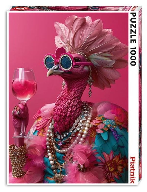 1000-Piece Vertical Jigsaw Puzzle - Pink Birdie | Piatnik