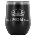 12-Ounce Stemless Wine Tumbler, MOM, Crown