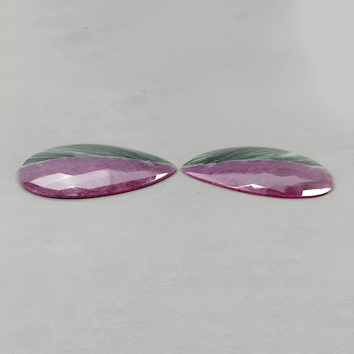 Zoisite Ruby Rose Cut Slices