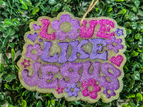 #179 {LOVE LIKE JESUS} Single Decorated Car Scent