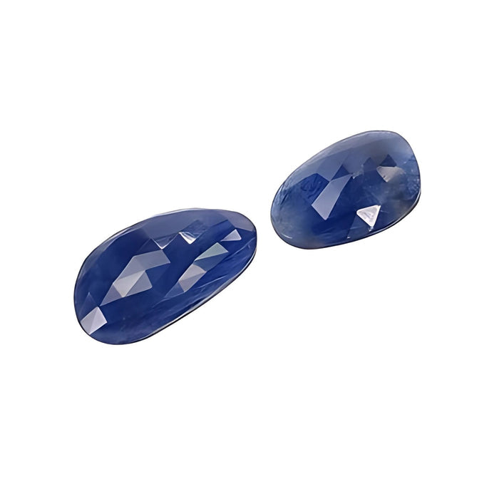 18.40cts Blue Sapphire Gemstone Rose Cut Flat Back Slices Natural Untreated Uneven Shape