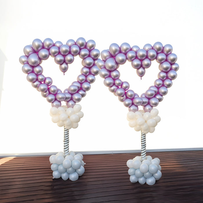 Purple and white balloon heart arch decoration for events. #whtbkgd