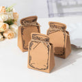 Brown paper gift bags with jar design and twine accents on a table.