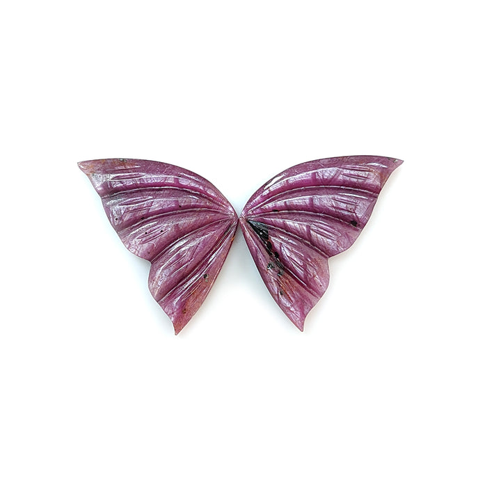 pink sapphire butterfly carving