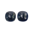 blue sapphire cushion rose cut slices