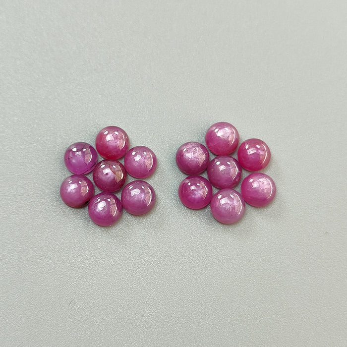 28.60cts Natural Untreated Ruby Gemstone Round Shape Cabochon 7mm 14pcs Lot