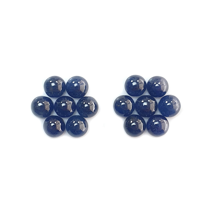 28.90cts Natural Untreated Blue Sapphire Gemstone Round Shape Cabochon 7mm 14pcs Lot