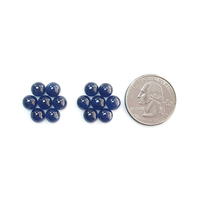28.90cts Natural Untreated Blue Sapphire Gemstone Round Shape Cabochon 7mm 14pcs Lot