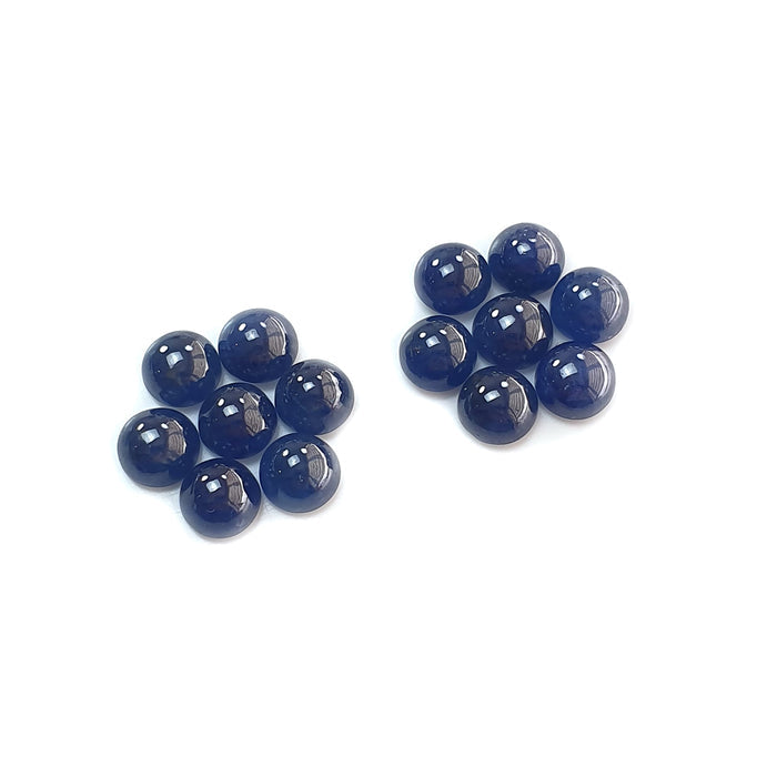 28.90cts Natural Untreated Blue Sapphire Gemstone Round Shape Cabochon 7mm 14pcs Lot