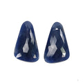 blue sapphire uneven rose cut slices