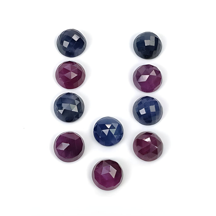 ruby, sapphire round rose cut
