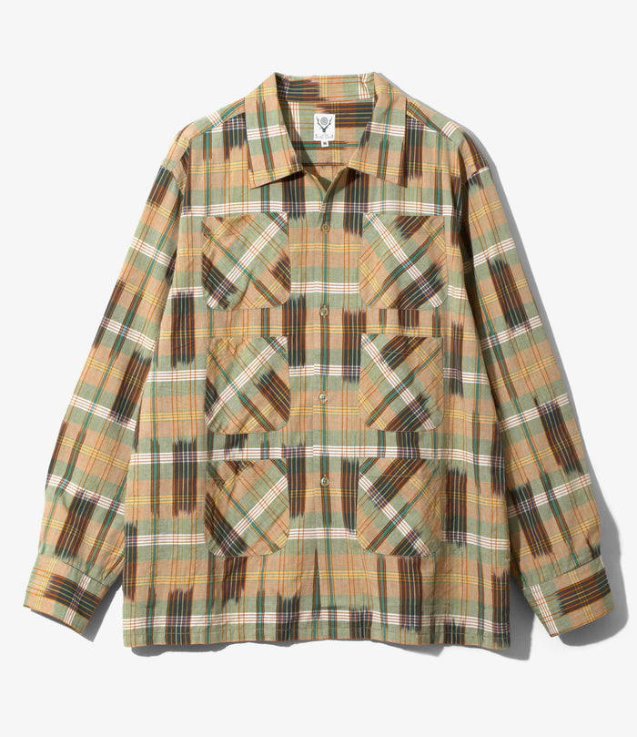 6 Pocket Shirt - Green - Madras Plaid