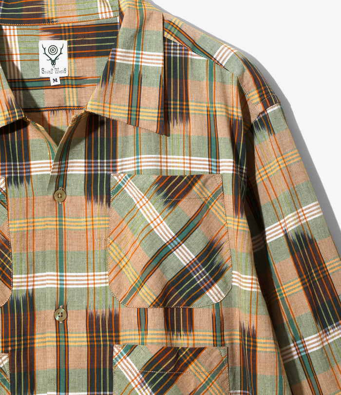 6 Pocket Shirt - Green - Madras Plaid