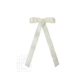 7/8" SATIN LAYERED TAIL BOW ON ALLIGATOR CLIP: Antique White
