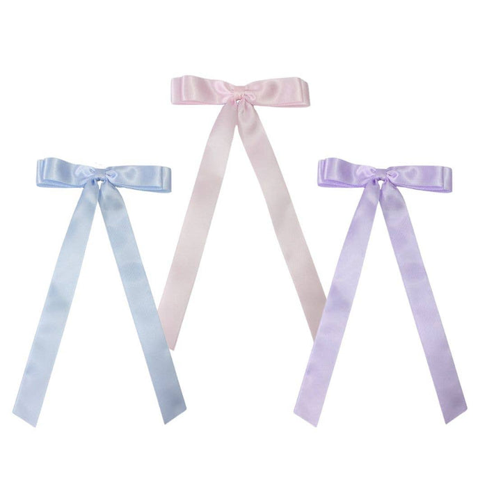 7/8" SATIN LAYERED TAIL BOW ON ALLIGATOR CLIP: Antique White
