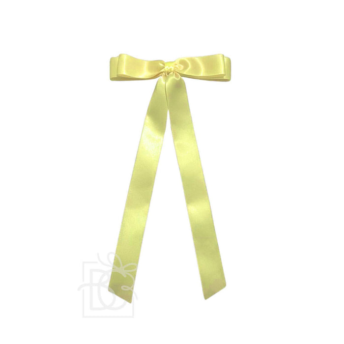 7/8" SATIN LAYERED TAIL BOW ON ALLIGATOR CLIP: Antique White