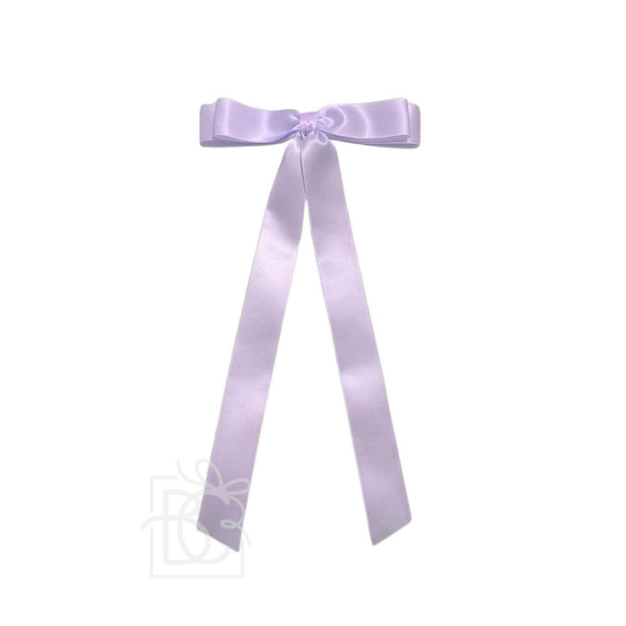 7/8" SATIN LAYERED TAIL BOW ON ALLIGATOR CLIP: Antique White