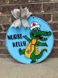 Alligator Nurse Wooden Door Hanger