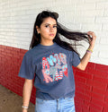 {AMERICANA LIGHTNING} Blue Crew Neck Tee