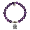 Amethyst Gemstone Bracelet with Winter Wonderland Sterling Silver Charm