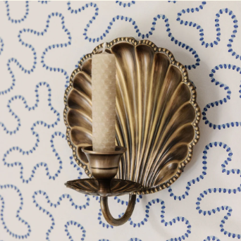 Antique Brass Shell Wall Sconce