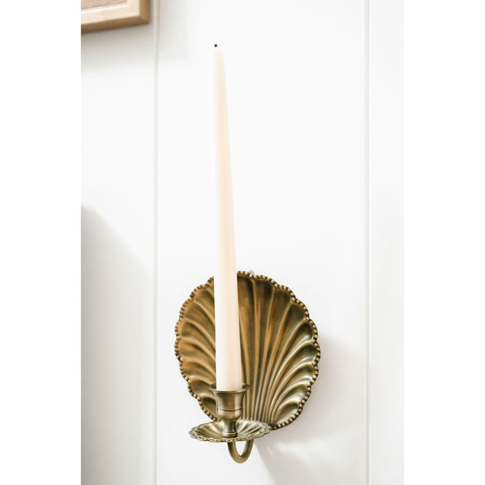 Antique Brass Shell Wall Sconce