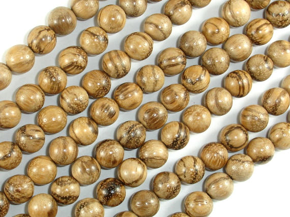 Aqarwood Beads, 8mm(8.3mm) Round Beads, 34 Inch-BeadBasic