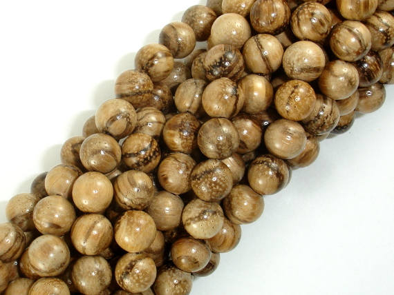 Aqarwood Beads, 8mm(8.3mm) Round Beads, 34 Inch-BeadBasic
