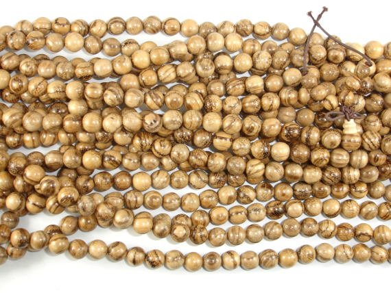 Aqarwood Beads, 8mm(8.3mm) Round Beads, 34 Inch-BeadBasic
