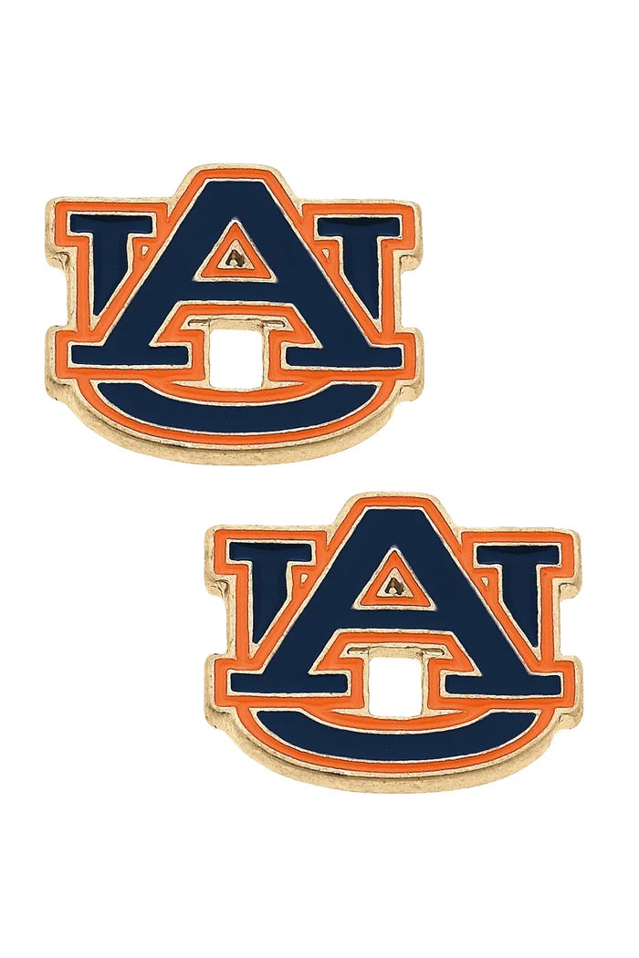 Auburn Tigers Enamel Logo Stud Earrings