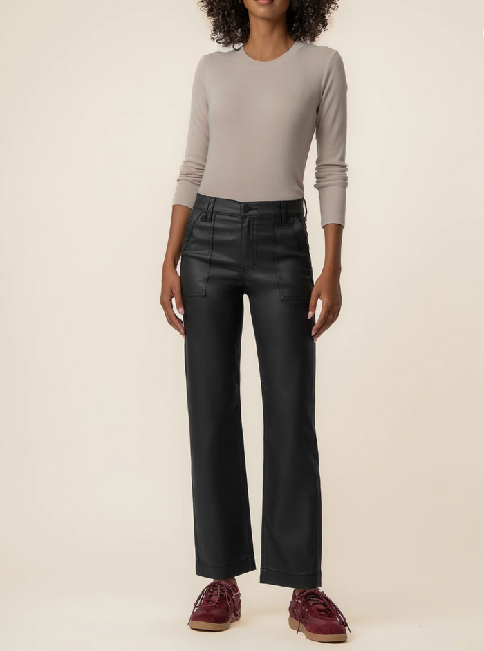 Avery Coated High Rise Straight Leg Pants