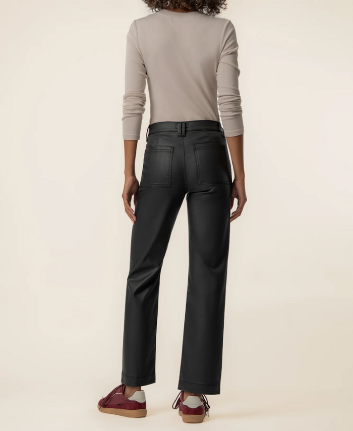 Avery Coated High Rise Straight Leg Pants