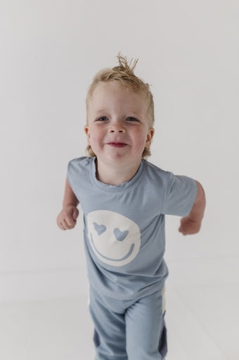Babysprouts Clothing Company Boy's Short Sleeve Tee | Heart Eyes Smile Face