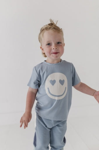 Babysprouts Clothing Company Boy's Short Sleeve Tee | Heart Eyes Smile Face