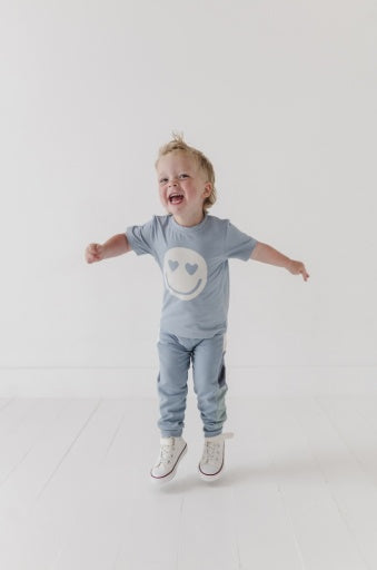 Babysprouts Clothing Company Boy's Short Sleeve Tee | Heart Eyes Smile Face
