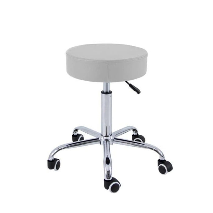 Backless stool - Chrome base - 5 wheels