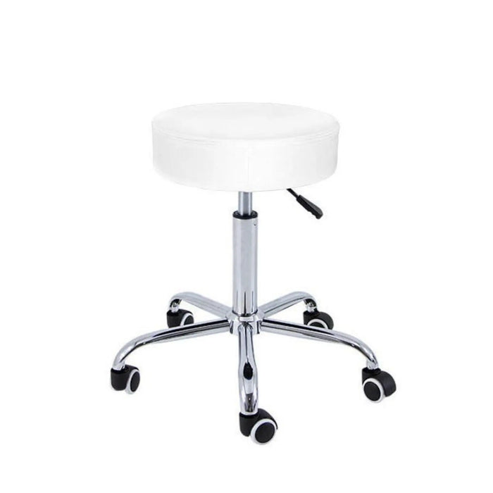 Backless stool - Chrome base - 5 wheels