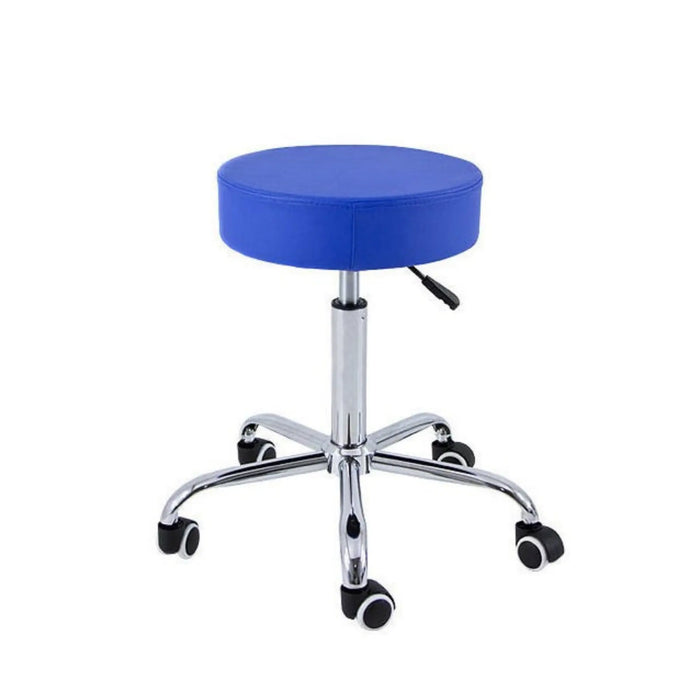 Backless stool - Chrome base - 5 wheels