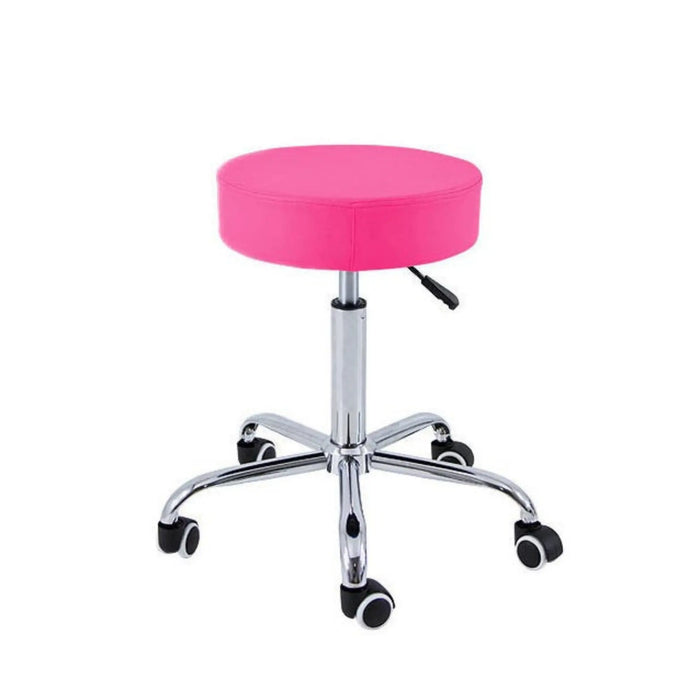 Backless stool - Chrome base - 5 wheels
