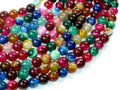 Banded Agate Beads, Striped Agate, Multi Colored, 8mm Round Beads-BeadBasic