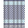 Bath Bliss Blue/White Lattice Design PE and EVA Shower Curtain, 70" x 72"