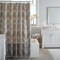 Bath Bliss Dotted Chevron Design PEVA Shower Curtain in Grey
