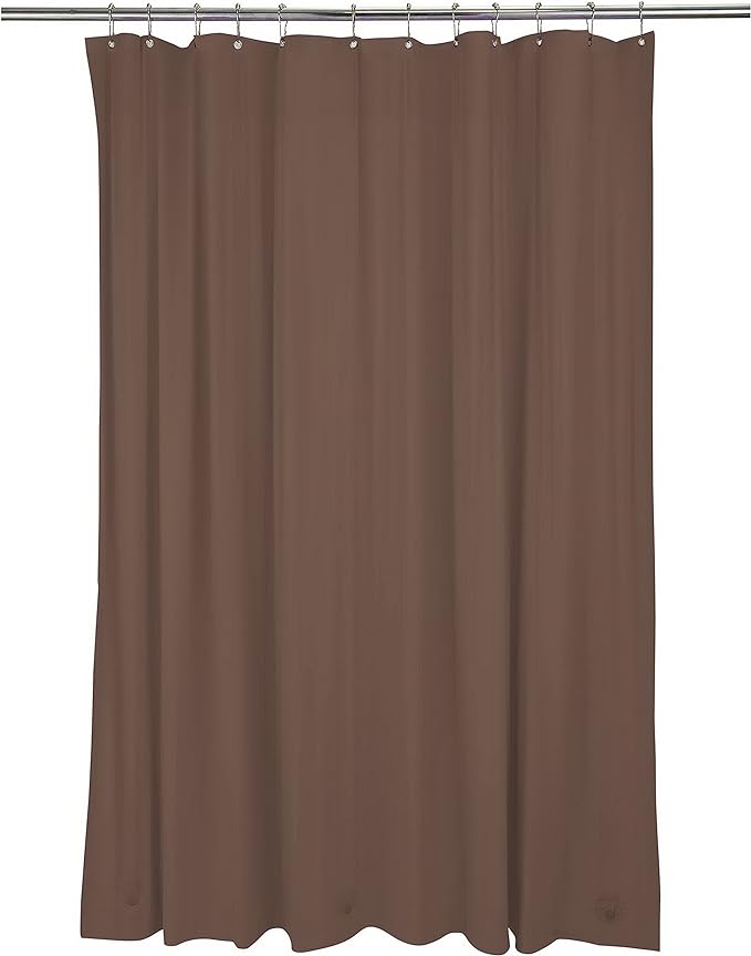 Bath Bliss Heavy Shower Curtain Liner in Chocolate, Brown