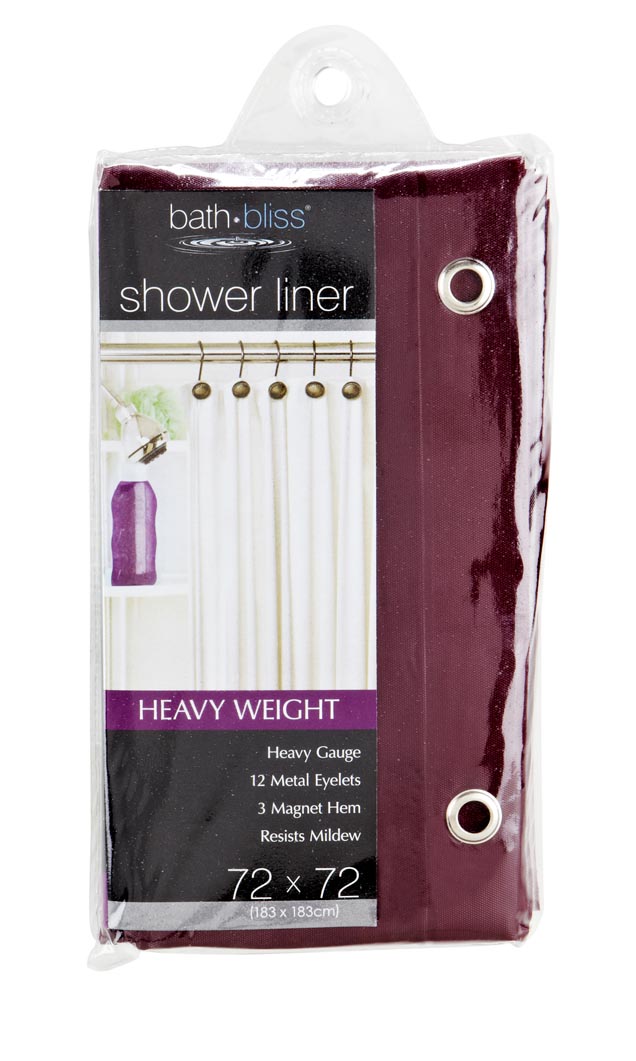 Bath Bliss Heavy Weight Shower Liner in Burgundy