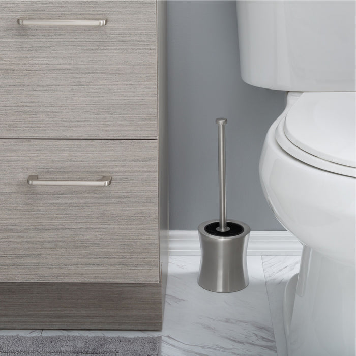 Bath Bliss Hour Glass Shaped Stainless Steel Toilet Brush and Holder