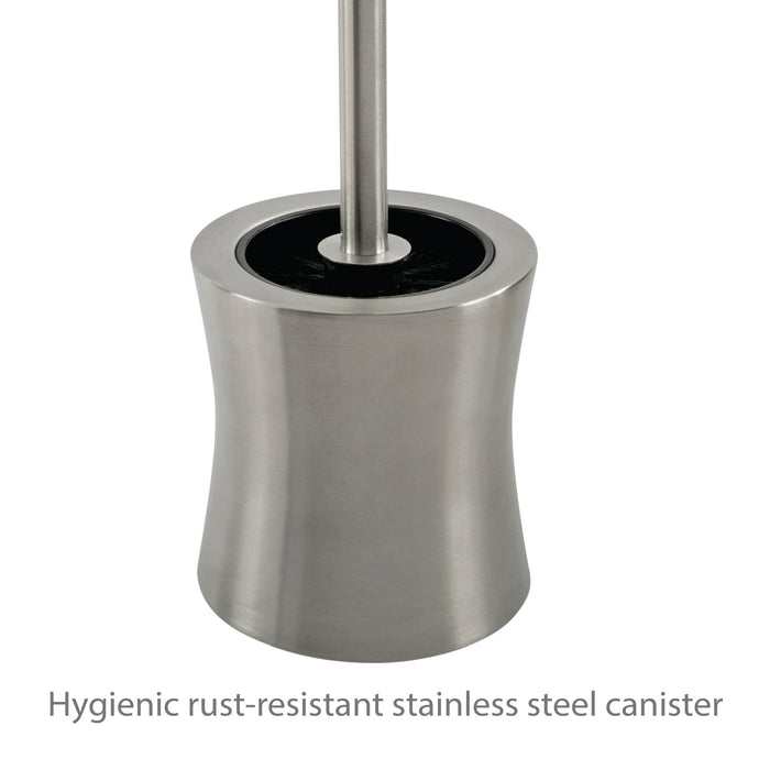 Bath Bliss Hour Glass Shaped Stainless Steel Toilet Brush and Holder