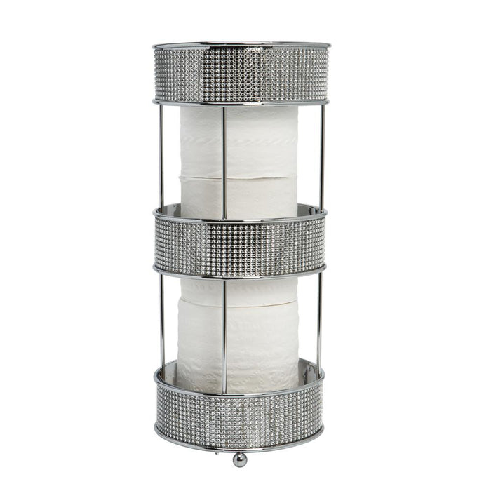 Bath Bliss Toilet Paper Holder in Pave Diamond Design, Grey