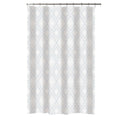 Bath Bliss White/Blue Moroccan Design PE and EVA Shower Curtain, 70" x 72"
