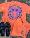 {BEACH BABE} Front/Back Tangerine Crew Neck Tee