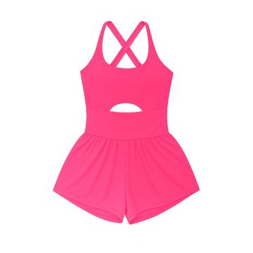 Belle Cher Haddie Romper - Hot Pink